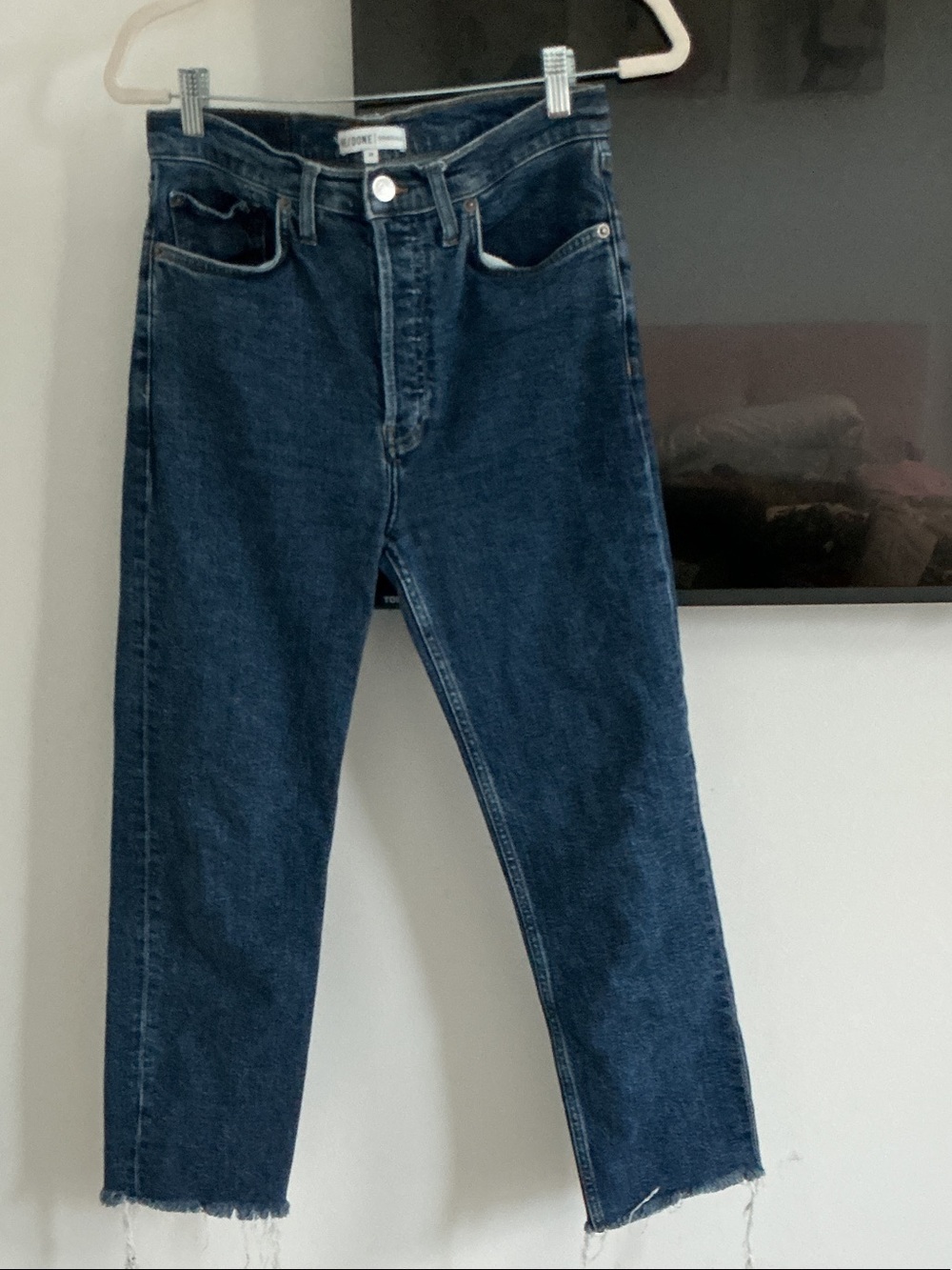 Re/Done Women's Slim Jeans - Dark Blue Denim